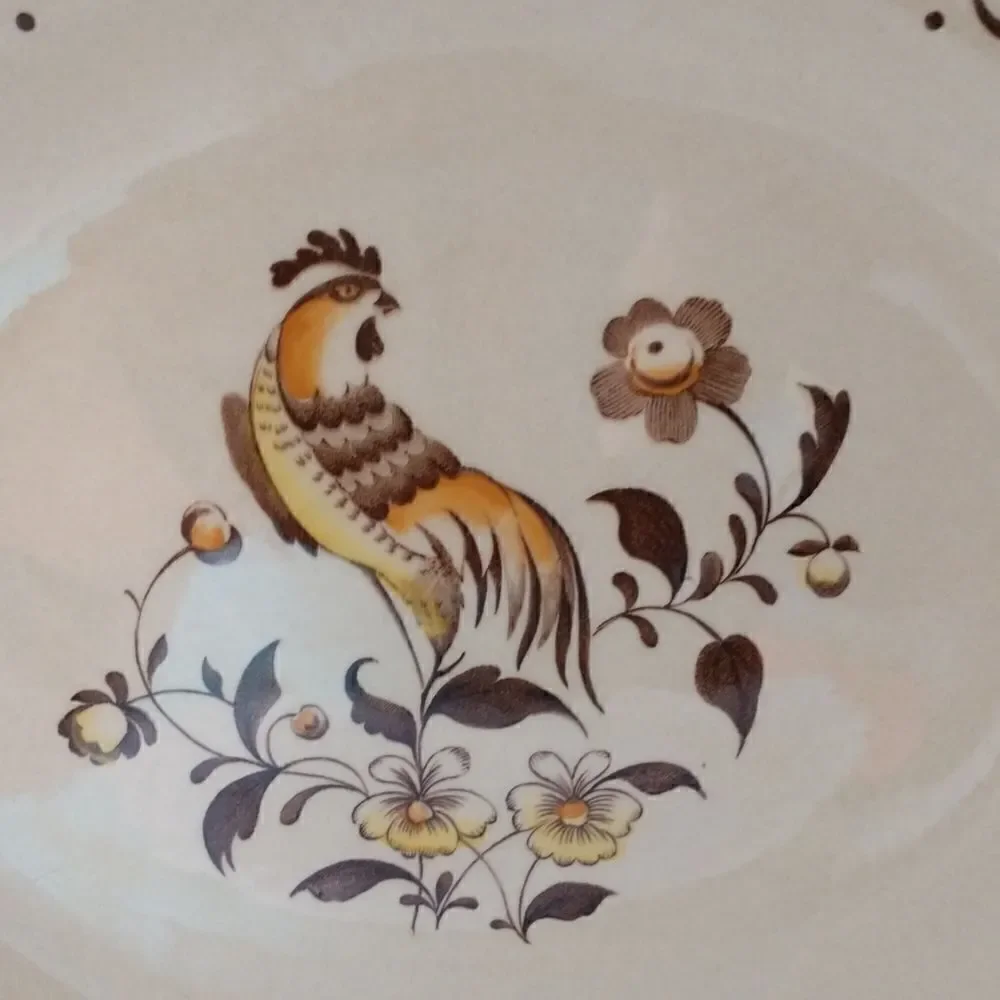 ‎Staffordshire Old Granite Sun Up Platter Serving Johnson Brothers Rooster Vtg